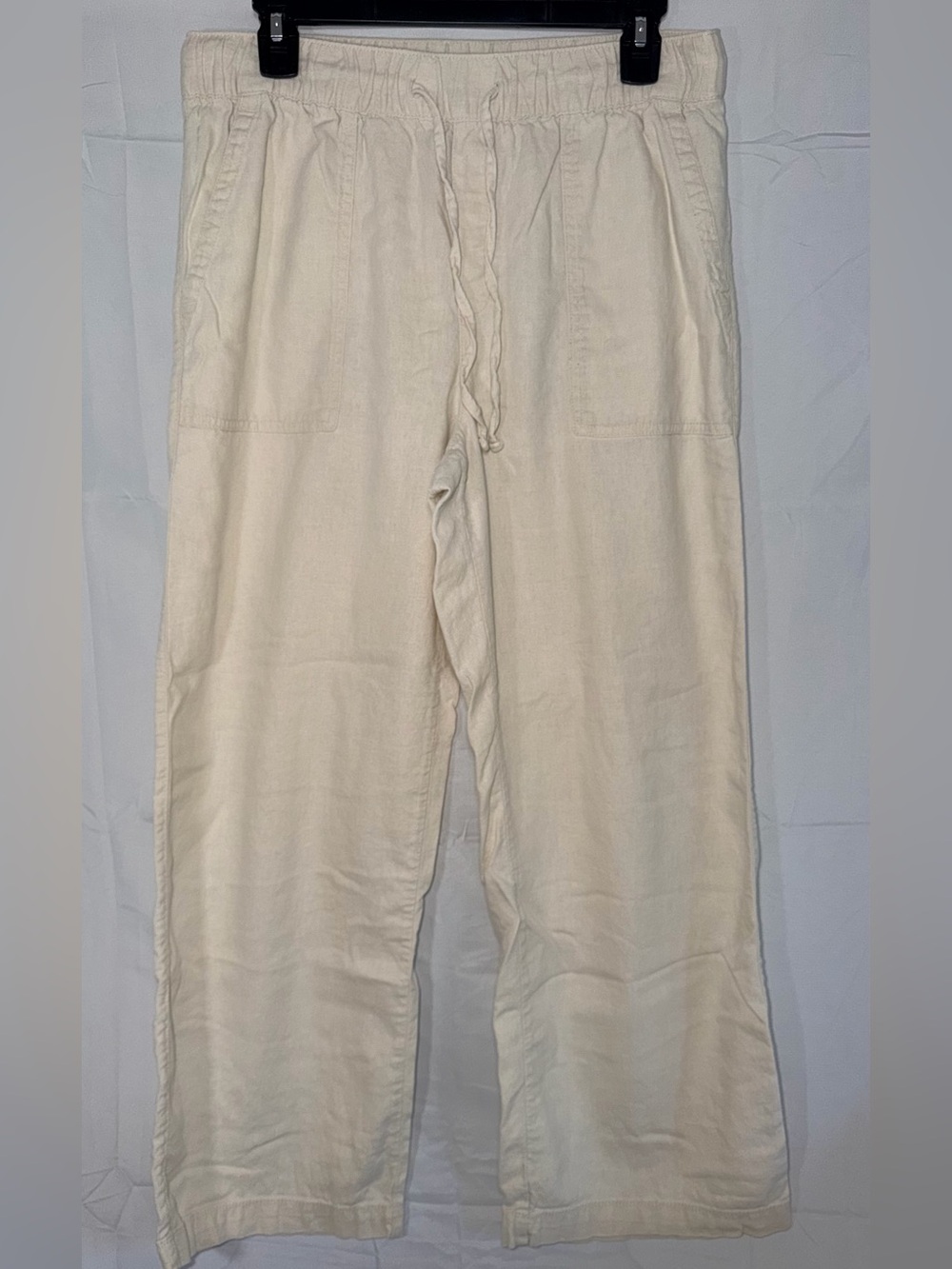 Gap Linen Blend cream pull on chino pants